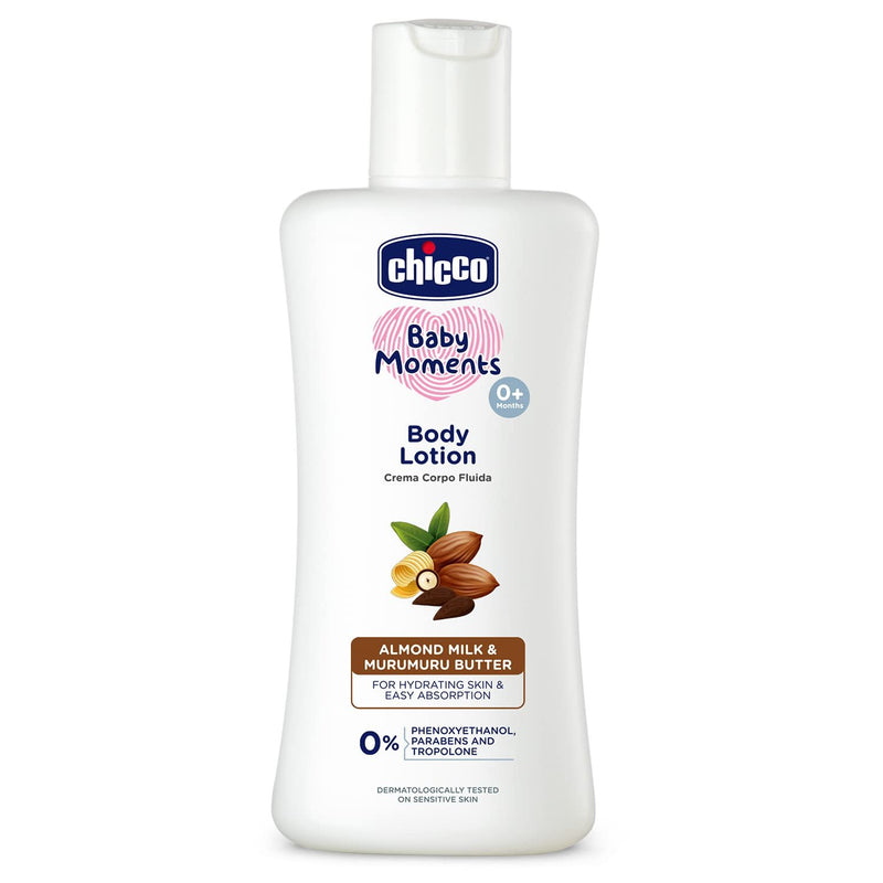 Chicco Baby Moments Body Lotion for Babies|Almond Milk & Murumuru Butter, 100ml|