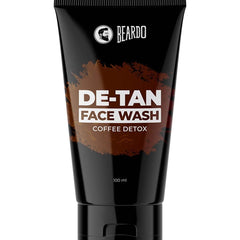 BEARDO DeTan Face Wash for Men, 100ml | Coffee Facewash, Aloe Vera, Vitamin E | Helps to Reduce Tan | Exfoliates & Hydrates for Smooth & Oil Free Skin
