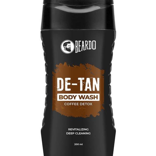 Beardo De-Tan Body Wash for Men, 200ml | Tan Removal and Caffeine Body Wash | Detan With Coffee & Aloe Extracts | For Body & Face | Refreshing Fragrance