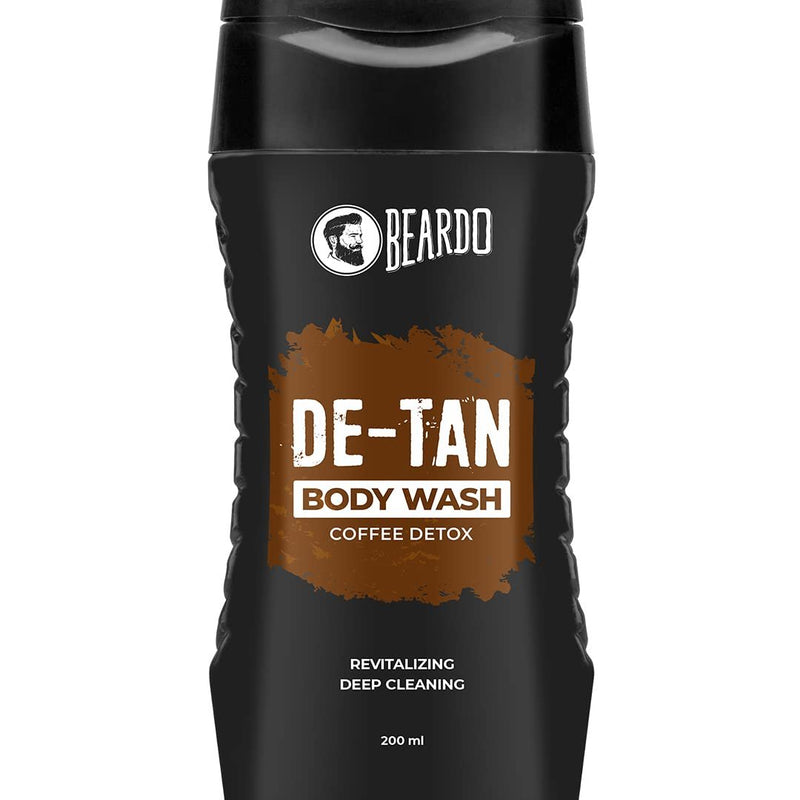 Beardo De-Tan Body Wash for Men, 200ml | Tan Removal and Caffeine Body Wash | Detan With Coffee & Aloe Extracts | For Body & Face | Refreshing Fragrance