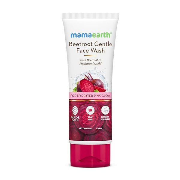 Mamaearth Beetroot Gentle Face Wash&Hyaluronic Acid For Hydrated Pink Glow -100Ml|Gently Cleanses|Hydrates&Soothes Skin|Soap - Free|Non-Irritant|Safe For Skin|Hydrating Gentle Face Wash|Non-Drying