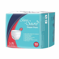 Stay Sure Soft Pull-up Adult Diaper Pants L-XL Waist Size 90-120 Cms 34.4-47.2 Inches Unisex