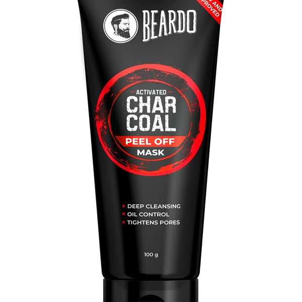 Beardo Activated Charcoal Peel Off Mask for Men, 100g | Charcoal Face Mask for Glowing Skin | Detoxing Facial Kit for Men | Peel Off Mask Men For Oily & Dirt free skin