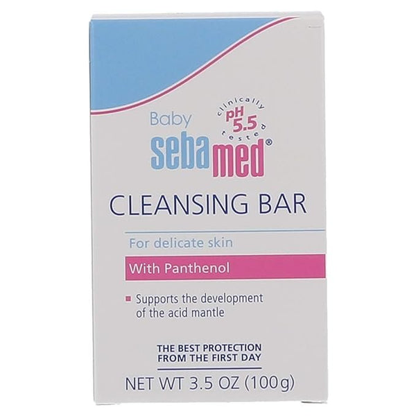 Sebamed Baby Cleansing Bar 100 gm|pH 5.5 |Newborn bathing|Soap Free|Tear Free|