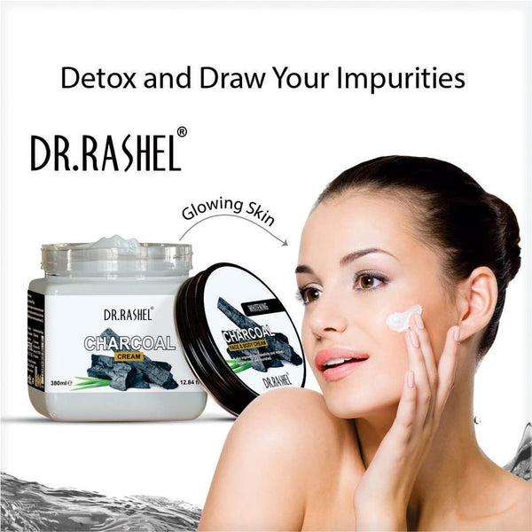 DR.RASHEL Charcoal Face Cream For Women and Men (380 Ml)
