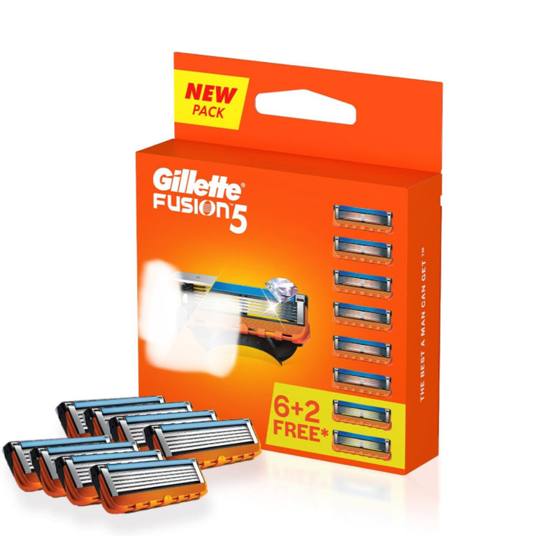 Gillette Fusion Manual Blades for men with styling back blade - 8 count