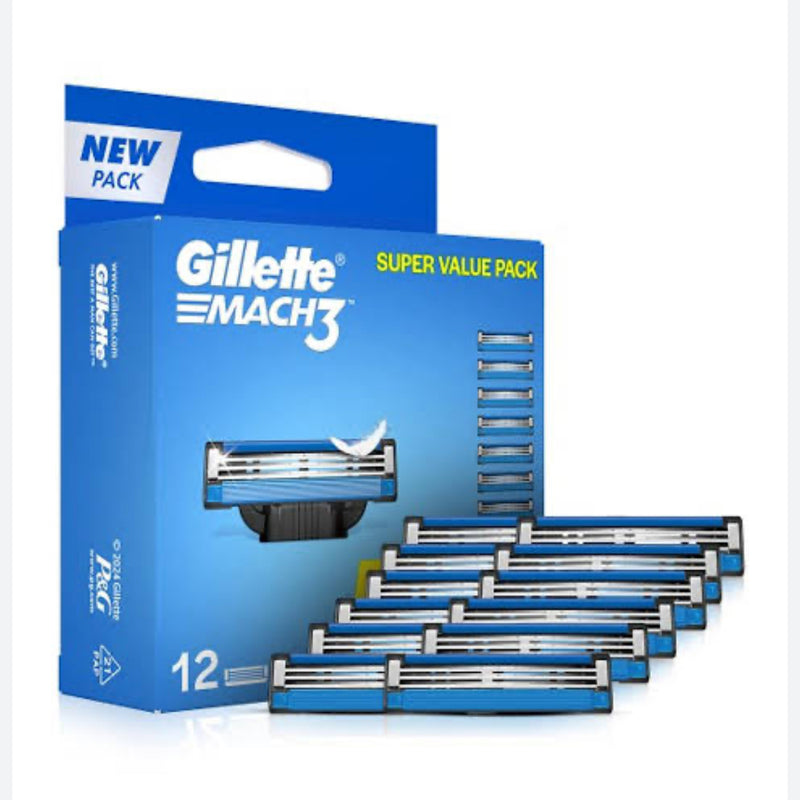Gillette Mach3 - Manual Shaving Blades Cartridge 12 pcs