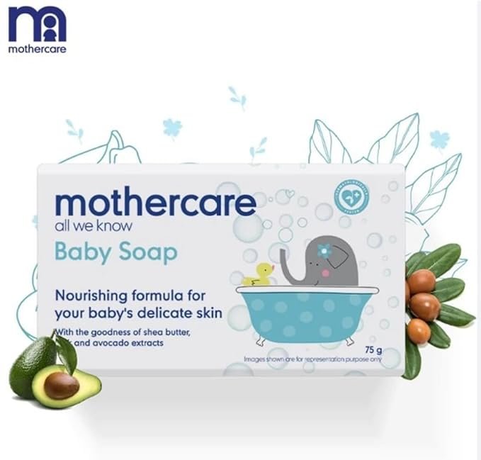 Mothercare All We Know Baby soap 75gm| Nourishing Formula for Baby's Delicate Skin | Goodness of Shea Butter,Milk and Ava
