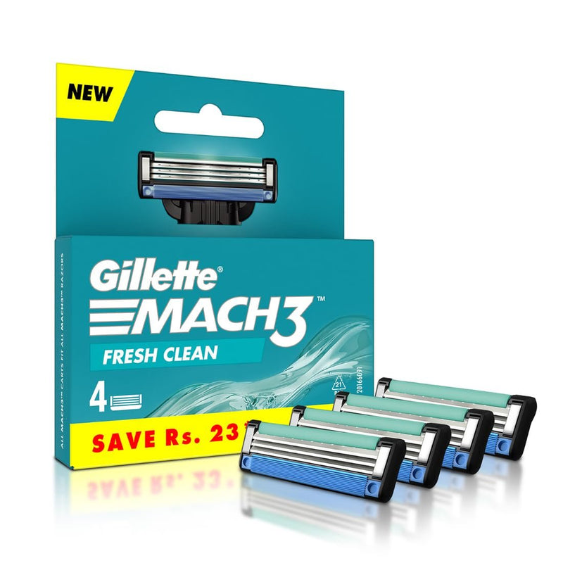 Gillette Mach 3 Manual Shaving Razor Blades - 4S Pack (Cartridge), Men