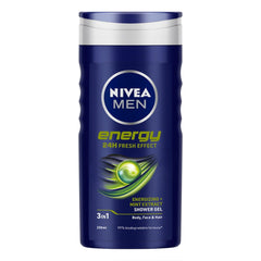 Nivea Men Body Wash, Energy With Mint Extracts, Shower Gel For Body, Face & Hair, 250ml
