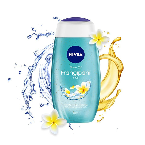 NIVEA Body Wash, Frangipani & Oil Shower Gel, Pampering Care with Refreshing Scent of Frangipani Flower