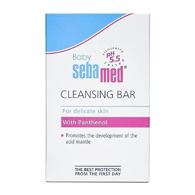 Sebamed Baby Cleansing Bar 150 gm|pH 5.5 |Newborn bathing|Soap Free|Tear Free|
