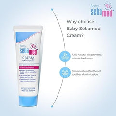 Sebamed Baby Cream Extra Soft 50m|Ph 5.5| Panthenol and Jojoba Oil|Clinically tested| ECARF Approved