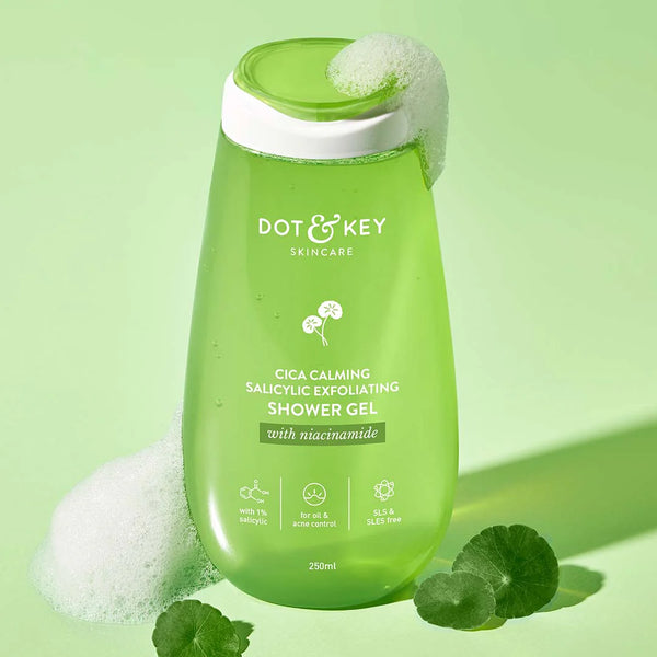 dot n key Cica + 1% Salicylic Acid Exfoliating Shower Gel