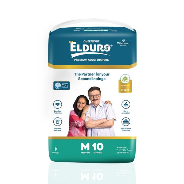 ELDURO Adult Diaper Medium Size | 71.12-111.76cm (28