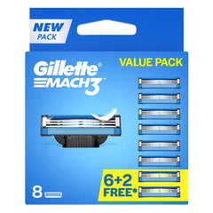 Gillette Mach3 - Manual Shaving Razor Blades Cartridge 8 pcs