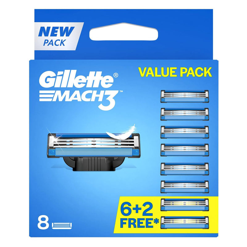 Gillette Mach3 - Manual Shaving Razor Blades Cartridge 8 pcs