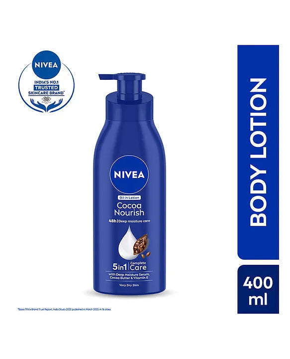 Nivea 5 in 1 Complete Care Cocoa Nourish Oil in Lotion for Very Dry Skin - 400 ml