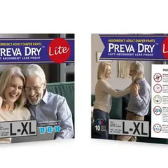 Preva Dry Soft and Leak Proof Adult Diapers (Size L-XL) (10 pcs)