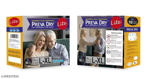Preva Dry Soft and Leak Proof Adult Diapers (Size L-XL) (10 pcs)