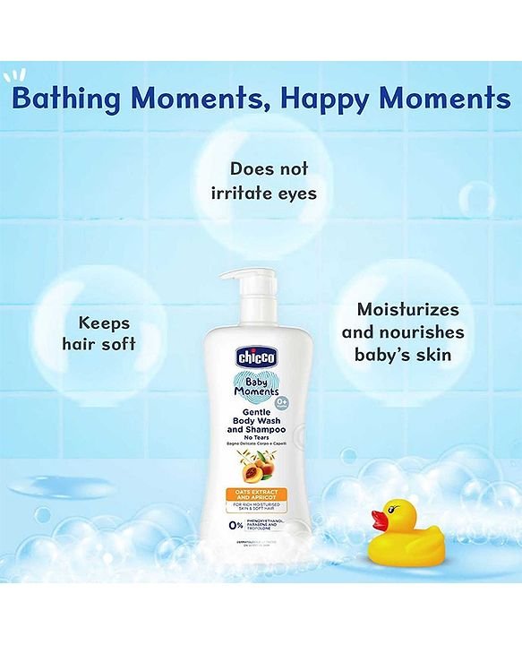 Chicco Baby Moments Gentle Body Wash And Shampoo - 500 ml