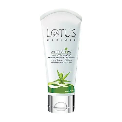 Lotus Herbals Whiteglow 3-In-1 Deep Cleansing Skin Whitening Facial Foam, 50 g