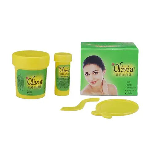 Olivia Herb Bleach For Sensitive Skin With Haldi, Chandan, Aloe Vera, Nimbu, 30 g