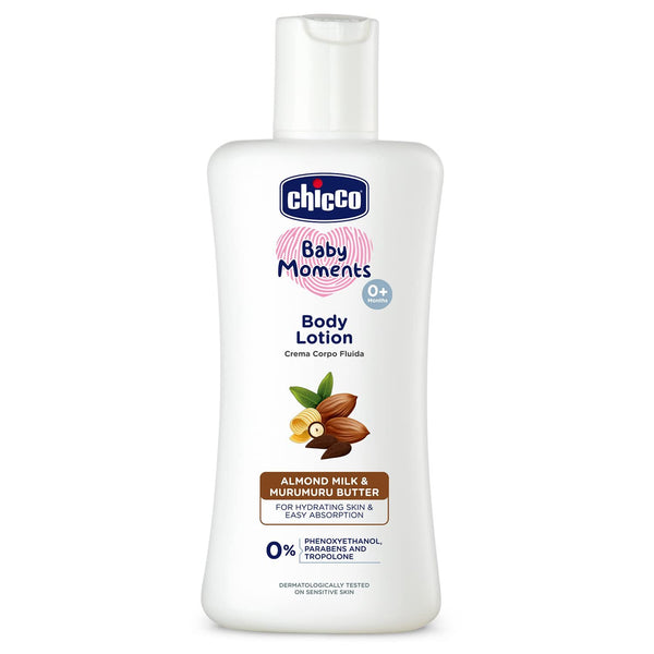 Chicco Baby Moments Body Lotion for Babies|Almond Milk & Murumuru Butter, 100ml|