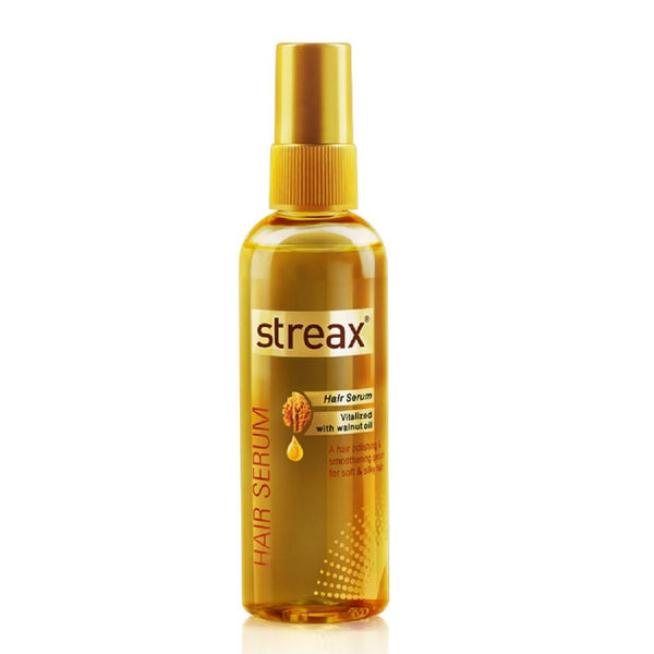 Streax Hair Serum for Women & Men | Contains Walnut Oil | Instant Shine & Smoothness | Regular use Hair Serum for Dry & Wet Hair | Gives frizz-free Hair | Soft & Silky Touch | 100ml
