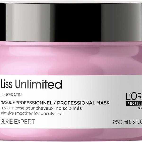 L'Oréal Professionnel | Liss Unlimited Mask| Provides Long-Lasting Frizz & Humidity Protection| With Prokeratin | Moisturizing & Smoothing | For Frizzy & Textured Hair Types | 250m