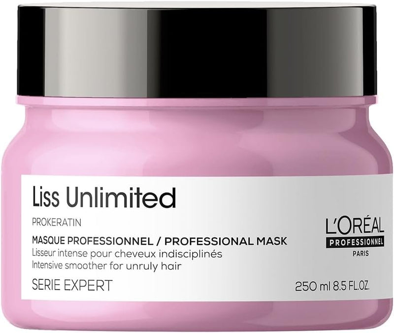 L'Oréal Professionnel | Liss Unlimited Mask| Provides Long-Lasting Frizz & Humidity Protection| With Prokeratin | Moisturizing & Smoothing | For Frizzy & Textured Hair Types | 250m