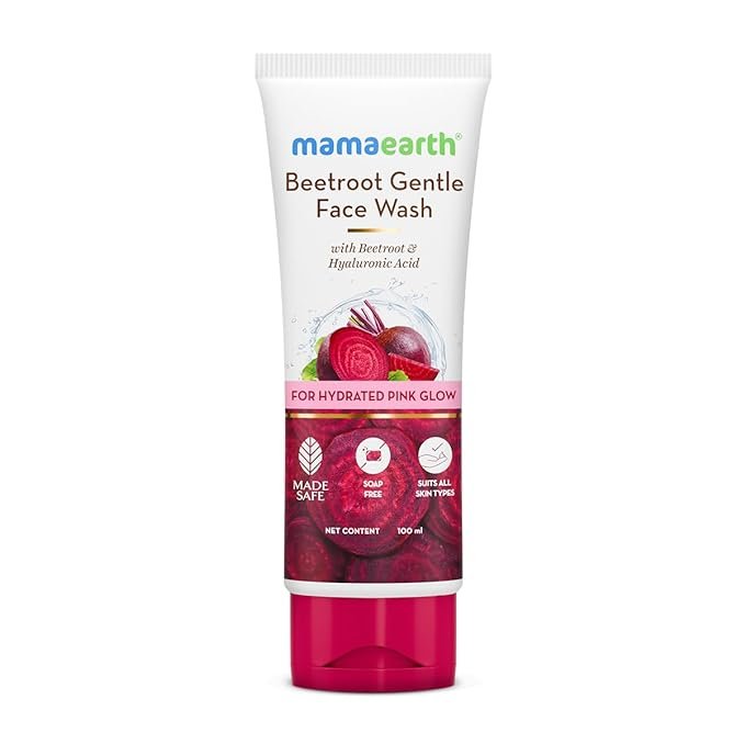 Mamaearth Beetroot Gentle Face Wash&Hyaluronic Acid For Hydrated Pink Glow -100Ml|Gently Cleanses|Hydrates&Soothes Skin|Soap - Free|Non-Irritant|Safe For Skin|Hydrating Gentle Face Wash|Non-Drying