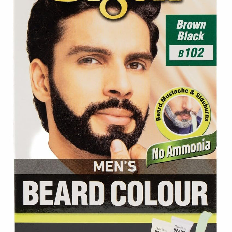 Bigen Men's Beard Color, 40g - Brownish Black B102 (Pack of 1)