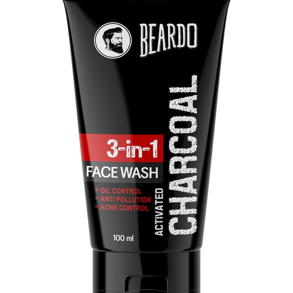 Beardo Activated Charcoal Face Wash for men, 100ml | For Deep Pore Cleaning and Removes Dirt | face wash for acne and pimples | face wash for oily skin