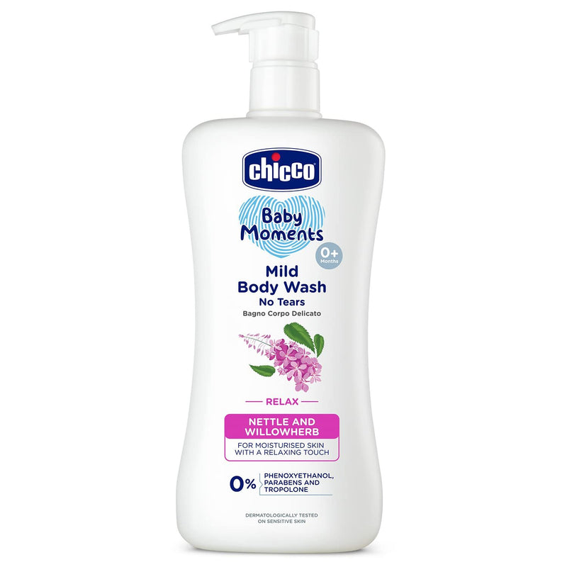 Chicco Baby Moments Mild Body Wash - Relax, 500ml | With Nettle & Willowherb | No Tears Formula