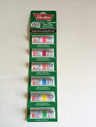 Inhaler Double-Sided for Smell and Drub (Pack of 6),multicolor,1 piece