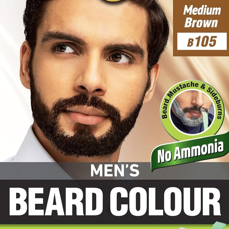 Bigen Men's Beard Color Medium Brown 20gm+20gm -105,