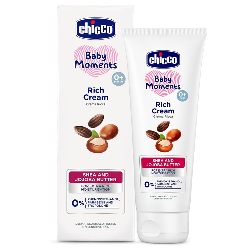 Chicco Baby Moments Rich Cream for Newborn Babies with Shea & Jojoba Butter, 100g|