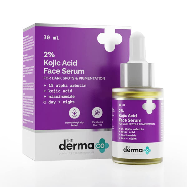 The Derma Co 2% Kojic Acid Face Serum I With 1% Alpha Arbutin & Niacinamide I For Dark Spots & Pigmentation