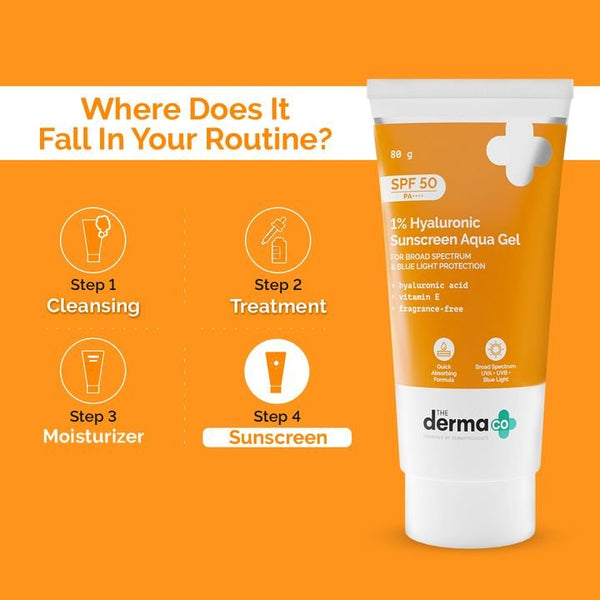 DERMACO SUNCREAM 1% Hyaluronic Sunscreen Aqua Gel with SPF 50