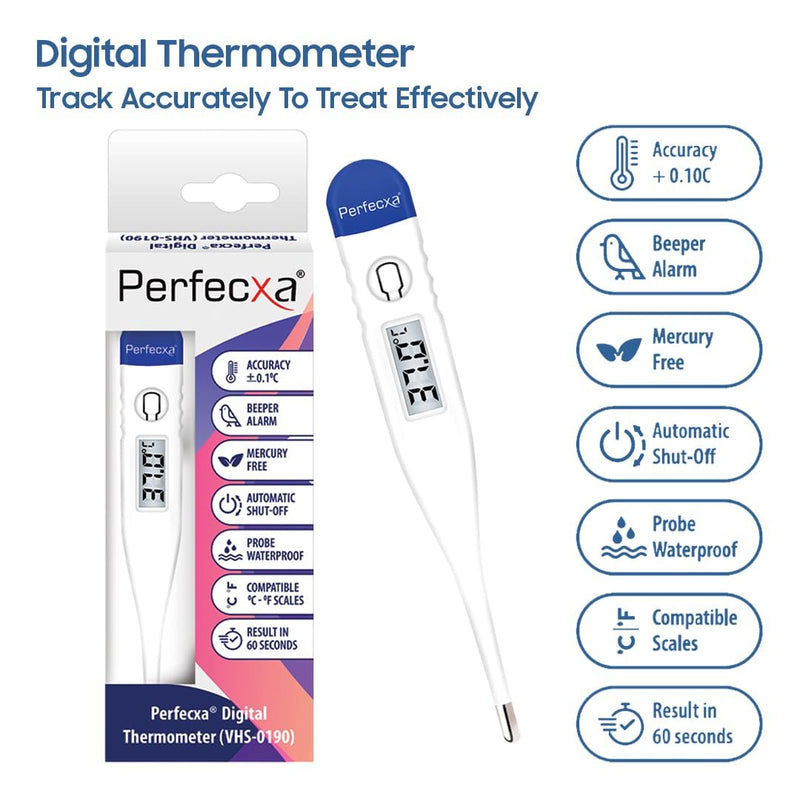 Perfecxa Waterproof Digital Thermometer for Kids and Adults