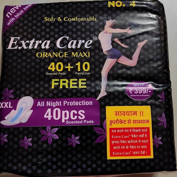 Original Extra Care XXL Size Pads for Women, Orange Maxi Pads for Womens