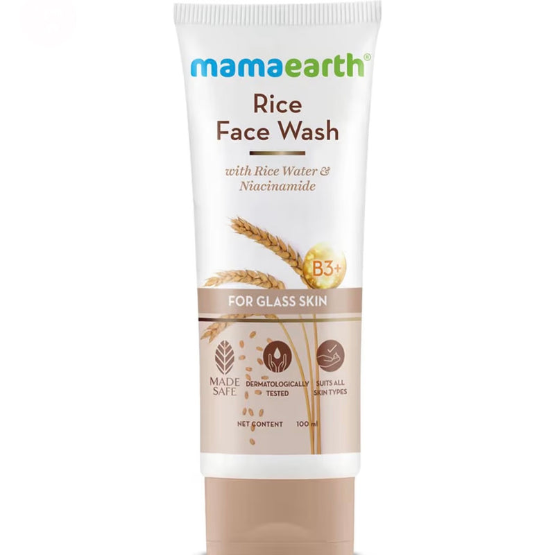 Mamaearth Rice Face Wash With Rice Water & Niacinamide for Glass Skin 100 ml
