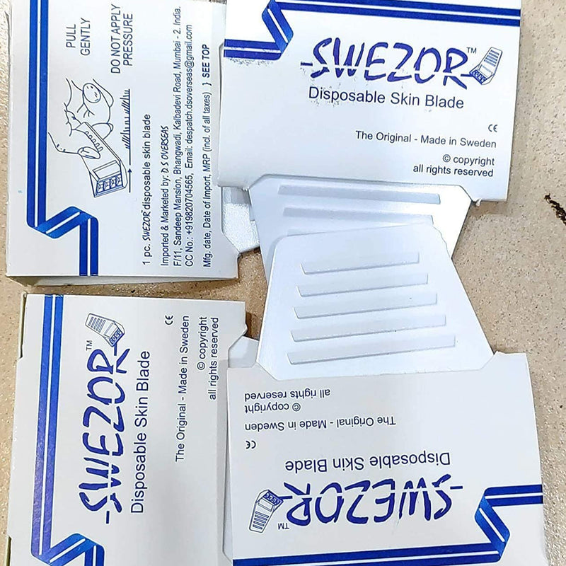 SWEZOR Disposable Skin Blade - The ORIGINAL - MADE IN SWEDEN For Men/Women pack of 50pcs.