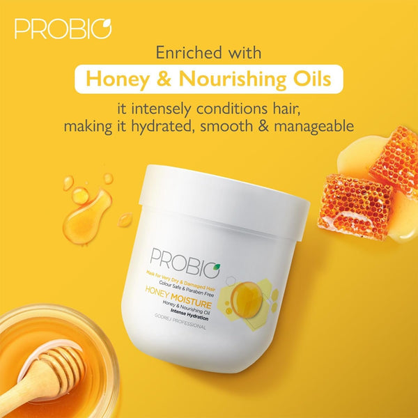 Godrej Professional Probio Honey Moisture Hair Mask (200G) For Dry & Damaged Hair