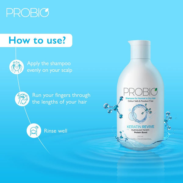 Godrej Professional Probio Keratin Revive Shampoo (250ml) | For Normal to Dry Hair