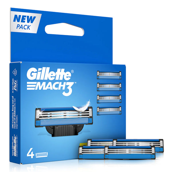 Gillette Mach 3 Manual Shaving Razor Blades - 4S Pack (Cartridge), Men