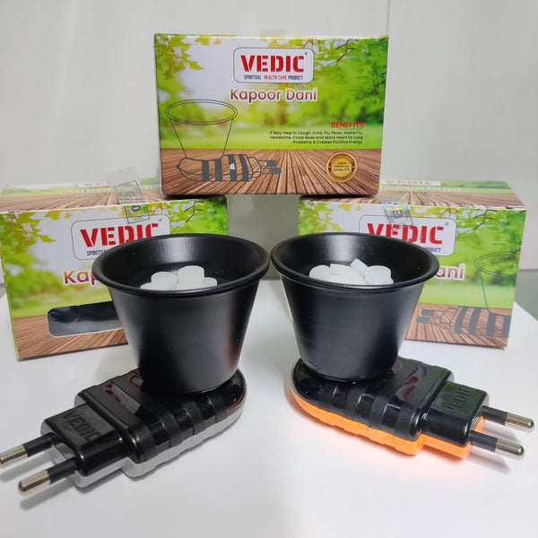 Vedic Electric Direct Plug-in Steel Incense Kapoor Dani for Fragrance