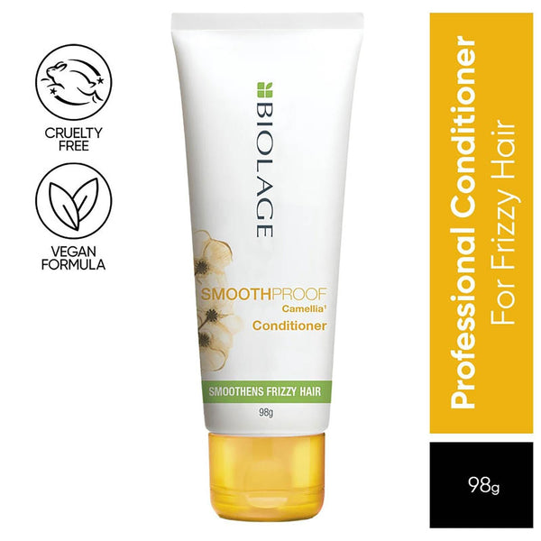 Matrix Biolage Smoothproof Conditioner For Frizzy Hair|Provides Humidity Control & Anti-Frizz Smoothness|With Camellia Flower|Natural & Vegan (98 Grams)