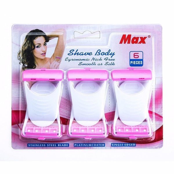 Disposable 6 Blades Body & Bikini Shaving Razor For Women - Pink